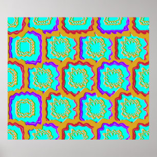 Farbenfrohes geometrisches Glitch-Muster  Poster