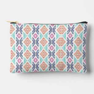 Farbenfrohes geometrisches Ikat-Style-Vertikalmust Zubehörtasche