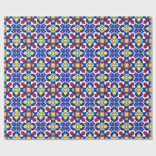 Farbenfrohes geometrisches inspiriertes Blumenmust Geschenkpapier