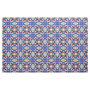 Farbenfrohes geometrisches inspiriertes Blumenmust Stoff