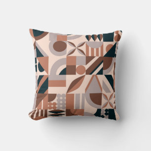 Farbenfrohes geometrisches Mosaik, abstrakter Hint Kissen