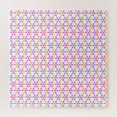 Farbenfrohes geometrisches Muster auf Weiß Puzzle (Horizontal)