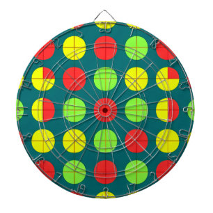 Farbenfrohes geometrisches Muster mit Grün, Rot Dartscheibe