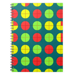 Farbenfrohes geometrisches Muster mit Grün, Rot Notizblock
