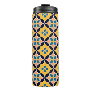 Farbenfrohes geometrisches Muster mit retroem Flie Thermosbecher