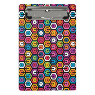 Farbenfrohes geometrisches Muster mit Sechsecken Mini Klemmbrett