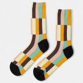 Farbenfrohes geometrisches Muster mit vertikalen S Socken (Linkes Detail)