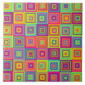 Farbenfrohes geometrisches Quadratmuster Fliese (Vorderseite)