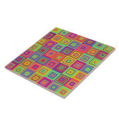 Farbenfrohes geometrisches Quadratmuster Fliese (Seite)