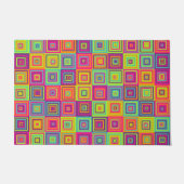 Farbenfrohes geometrisches Quadratmuster Fußmatte (Vorderseite)