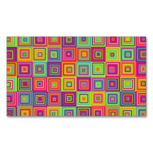 Farbenfrohes geometrisches Quadratmuster Magnetische Visitenkarte