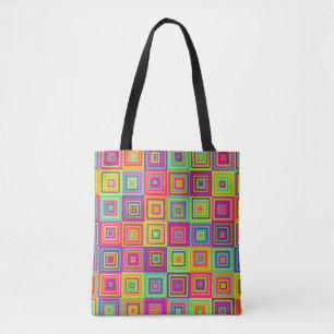 Farbenfrohes geometrisches Quadratmuster Tasche