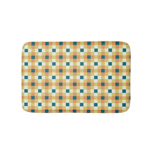 Farbenfrohes geometrisches Rastermuster mit Retro- Badematte (Vorderseite)
