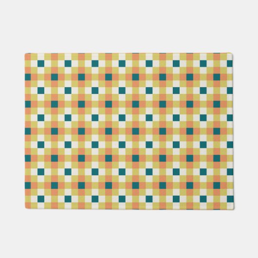 Farbenfrohes geometrisches Rastermuster mit Retro- Fußmatte (Vorderseite)
