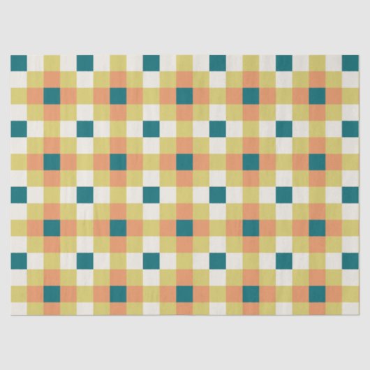 Farbenfrohes geometrisches Rastermuster mit Retro- Seidenpapier (Vorderseite)
