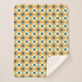Farbenfrohes geometrisches Rastermuster mit Retro- Sherpadecke (Vorderseite)