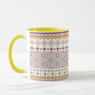 Farbenfrohes, geometrisches Stammesmuster Tasse
