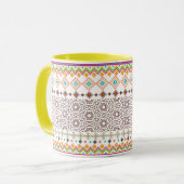 Farbenfrohes, geometrisches Stammesmuster Tasse (Vorderseite Links)