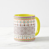 Farbenfrohes, geometrisches Stammesmuster Tasse (VorderseiteRechts)
