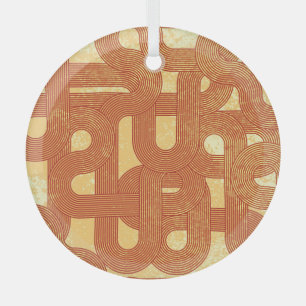 Farbenfrohes geometrisches vintage-abstraktes Must Ornament Aus Glas