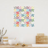 Farbenfrohes geometrisches Windrad Poster (Küche)