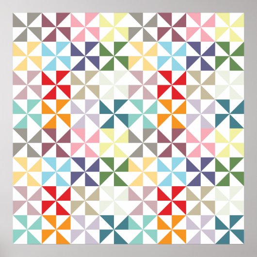 Farbenfrohes geometrisches Windrad Poster (Vorne)