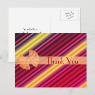 Farbenfrohes gestreiftes Dankeskarten-Design Postkarte