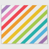 Farbenfrohes gestreiftes Geburtstagsgeschenkpapier Geschenkpapier (Flach)