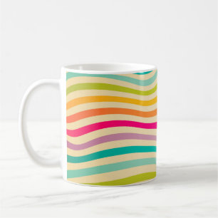 Farbenfrohes gestreiftes nahtloses Muster. Illustr Kaffeetasse