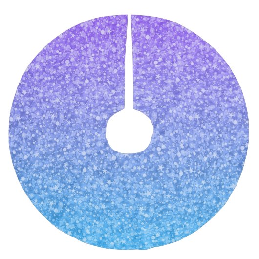 Farbenfrohes Glitter- und Funkelmuster Polyester Weihnachtsbaumdecke (Vorderseite)