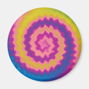 Farbenfrohes grooviges funky Retro-Tie-Dye-Muster Magnet