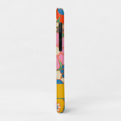 Farbenfrohes Groovy Retro-Blumenmuster mit Initial Case-Mate iPhone Hülle (Hinten/Links)
