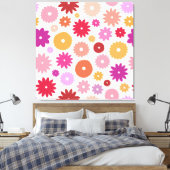 Farbenfrohes großes Blumenmuster Leinwanddruck (Insitu (Schlafzimmer))