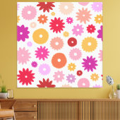Farbenfrohes großes Blumenmuster Leinwanddruck (Insitu (Wohnzimmer))
