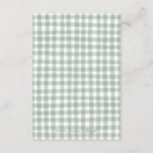 Farbenfrohes grünes Gingham 1. Geburtstag Dankeskarte (Rückseite)