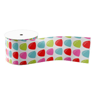 Farbenfrohes Gummibärchen-Muster – Retro-Süßigkeit Ripsband