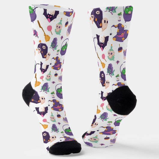 Farbenfrohes Halloween-Muster Socken (Gewinkelt)