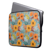 Farbenfrohes Handgemaltes Blumenmuster Laptopschutzhülle (Vorderseite Links)