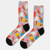 Farbenfrohes handgezeichnetes Muster eines Eiscrem Socken (Linkes Detail)