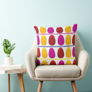 Farbenfrohes Happy Easter Eggs Muster Kissen