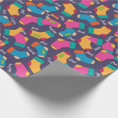 Farbenfrohes Happy-Feet-Socken-Muster Geschenkpapier (Ecke)