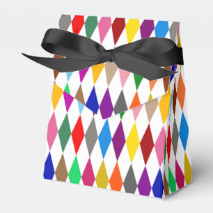 Farbenfrohes Harlekin-Diamanten-Design Weiß Geschenkschachtel