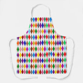 Farbenfrohes Harlekin-Diamanten-Design Weiß  Schürze (Vorderseite)