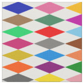 Farbenfrohes Harlekin-Diamanten-Design Weiß Stoff (Nahaufnahme)