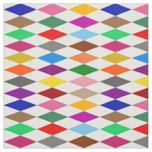 Farbenfrohes Harlekin-Diamanten-Design Weiß Stoff