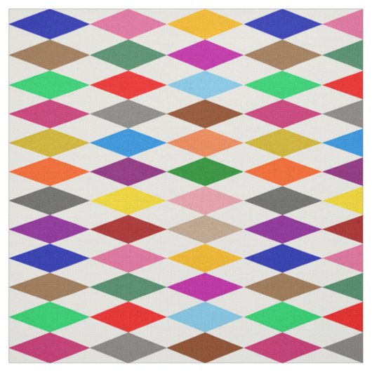 Farbenfrohes Harlekin-Diamanten-Design Weiß Stoff (Muster)