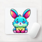 Farbenfrohes Häschen auf Mausmatte Mousepad (Mit Mouse)