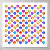 Farbenfrohes Heißluftballon-Muster Poster (Vorne)