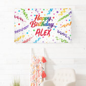 Farbenfrohes, helles Konfetti Happy Birthday Poste Banner (Insitu)