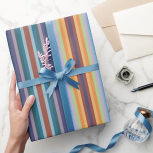 Farbenfrohes Herbst-Winter-Farbstreifen-Muster Geschenkpapier